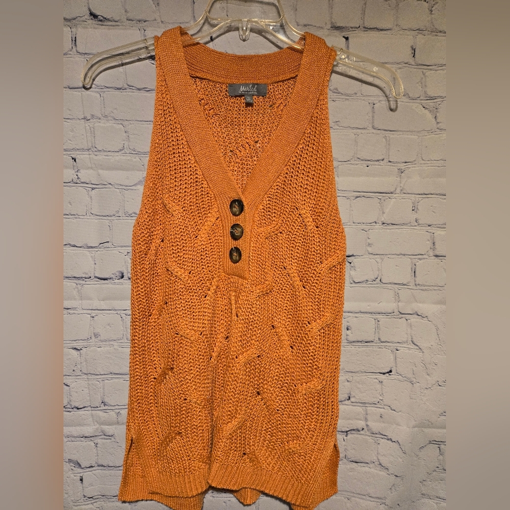 Women's Orange Cable Knit Sweater